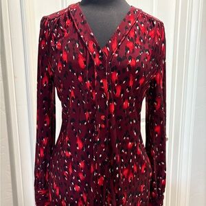 Karl Lagerfeld Vibrant Red and Black Patterned Dress